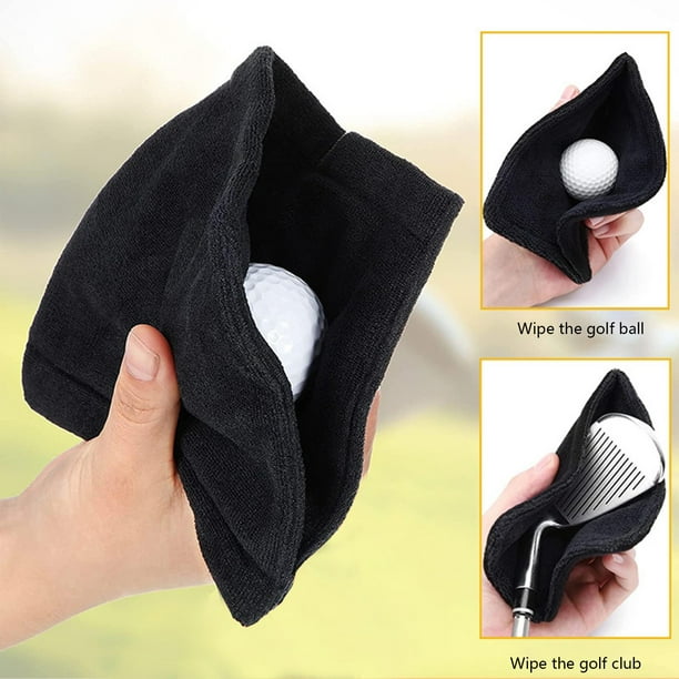 Toalla deportiva de microfibra para golf (14 x 14 cm) | Paño de limpieza de alta densidad y secado rápido para palos y pelotas de golf | Paño suave y duradero con asa para colgar | Toalla multiuso