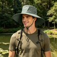 thumbnail image 2 of hotojiny Summer Wide Brim Sun Hat for Men Women Breathable Mesh Outdoor Hat Wind Resistant Drawstring Cap for Fishing Hiking, 2 of 6