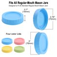thumbnail image 4 of Colored Plastic Mason Jar Lids Regular Mouth Mason Canning Jars Top Food Storage Replacement 4 Pack, 4 of 7
