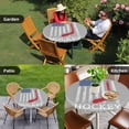 thumbnail image 3 of Vintage Flag Round Fitted Tablecloth with Elastic Edge Red Hockey White Striped Gray Background Table Cover Fit for 36"-44" Tables Waterproof Tablecloths for Dinner Camping Picnic, 3 of 9