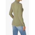 thumbnail image 4 of TheMogan Women's S~3X Essential Soft Jersey Ruched Turtle Neck Long Sleeve Slim Fit Top, 4 of 7