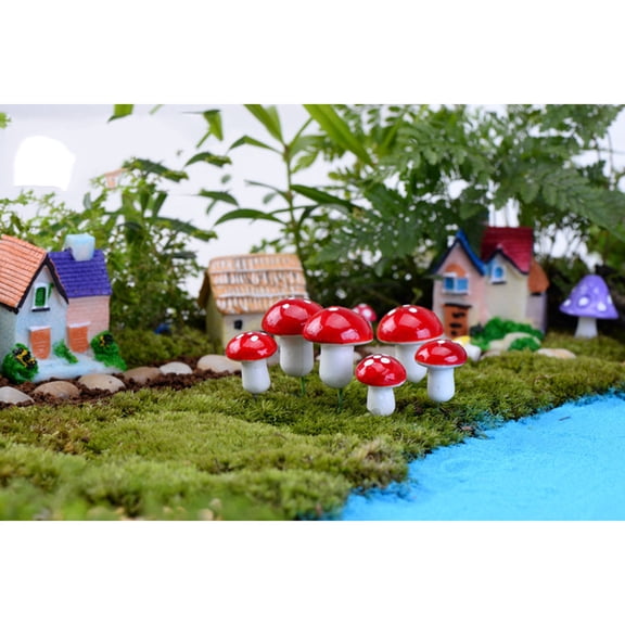 HINTRMENT 20Pcs Colorful Mushrooms in Assorted Colors for Home Decor and Micro Garden Creation 0.8x0.8x0.8in