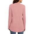 thumbnail image 4 of Timegard Womens Tops V Neck Comfy Solid Color Blouse Basic Tee Shirts Fall Casual Loose Long Sleeve Tops, 4 of 7