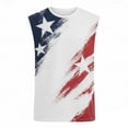 thumbnail image 3 of Mens Tank Tops Sleeveless Lightweight Muscle Breathable Summer Undershirt Tank America 250 Shirt White L, 3 of 4