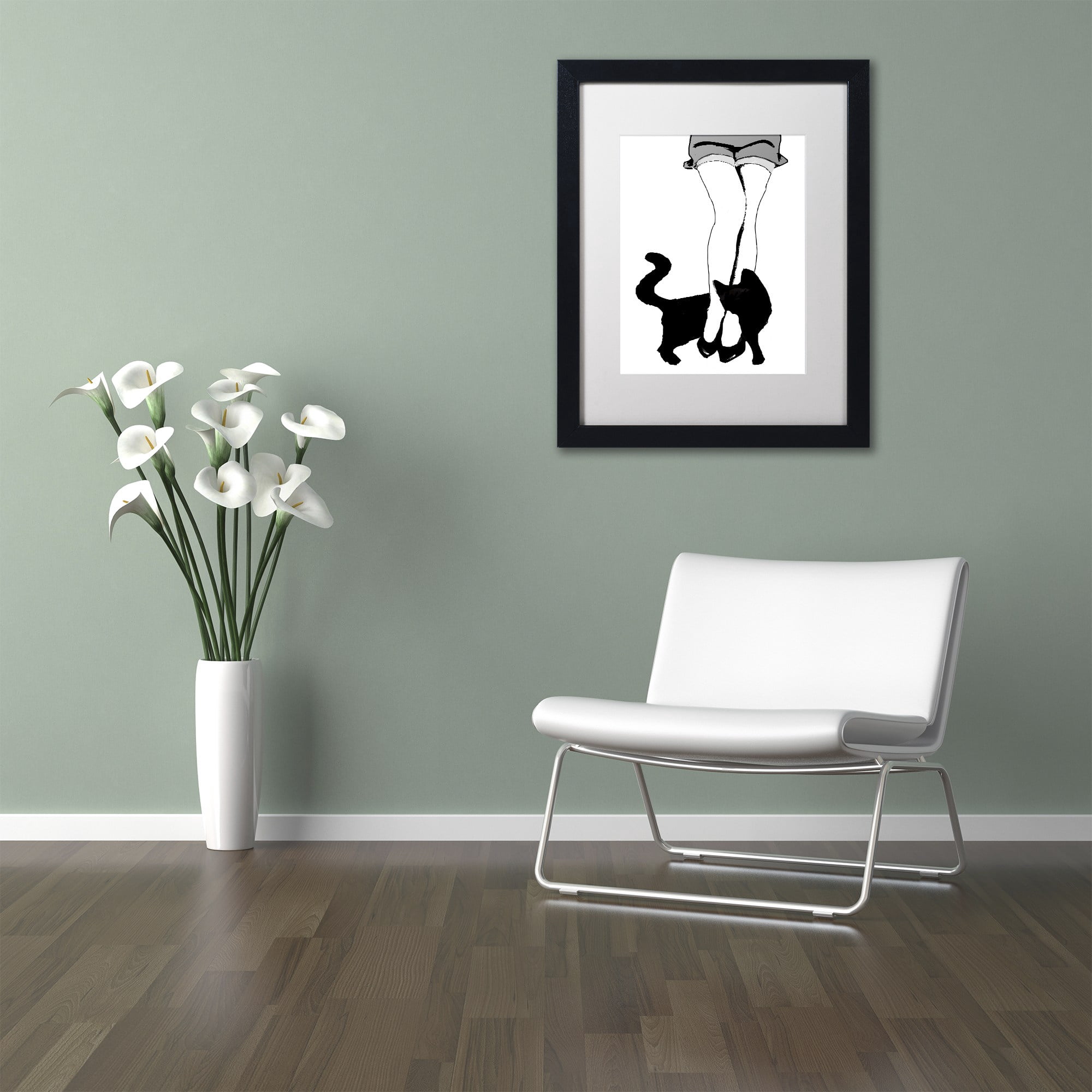 "Black Cat" Canvas Art by Color Bakery White Matte, Black Frame