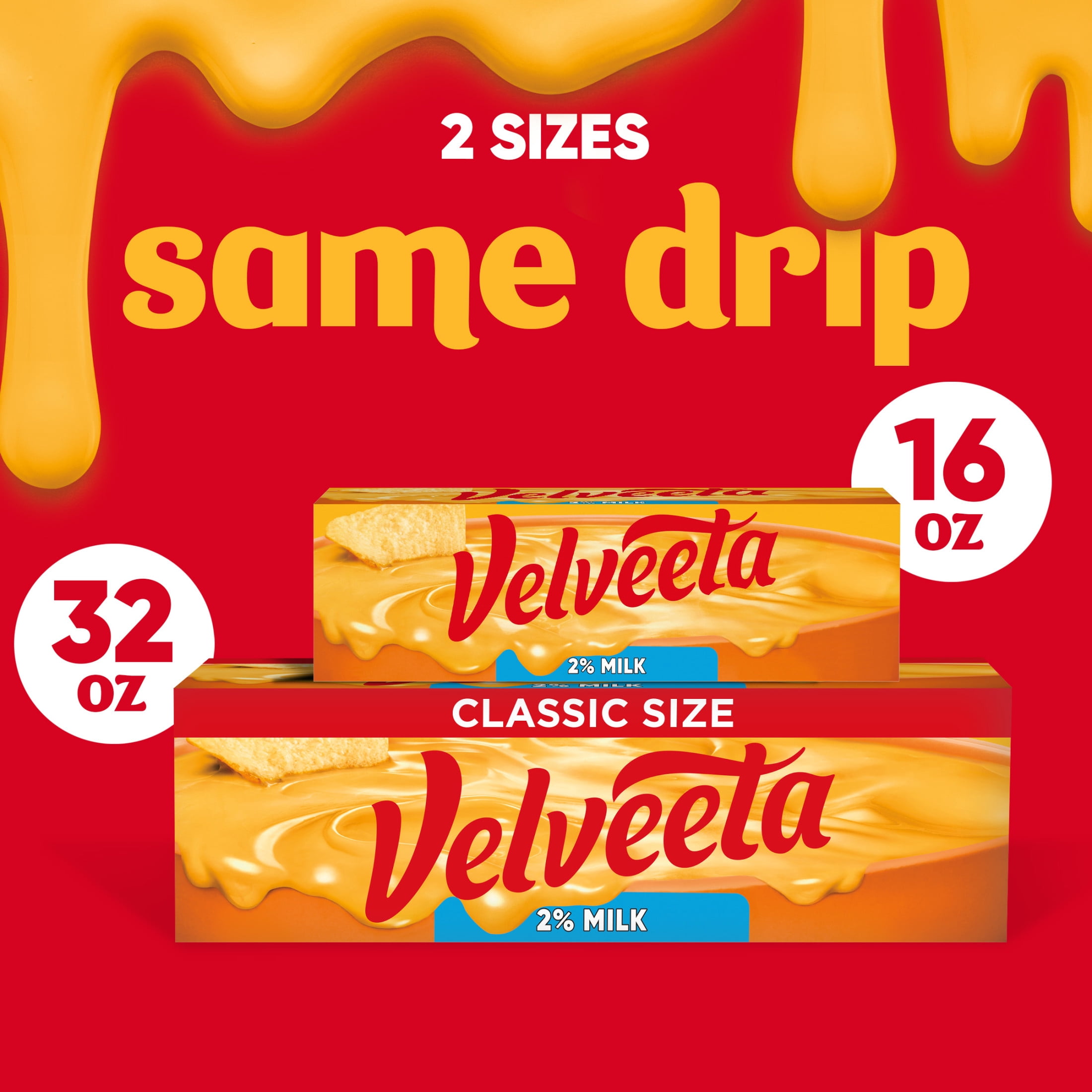 Velveeta 2% Milk Reduced Fat Pasteurized Recipe Cheese Product, 32 oz Block