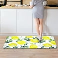 thumbnail image 4 of Watercolor Lemon Kitchen Rugs Set Non-Slip Anti Fatigue Mat 2 PCS Comfort Standing Floor Mats Thick Memory Foam Cushioned for Home Kitchen Office Decor,17.3" x 28" + 17.3" x 47", 4 of 6
