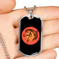 thumbnail image 2 of Cheval Cercle Rose Cheval Collier en Acier Inoxydable Ou 18k or Chien Tag 24" Chaîne, 2 of 8