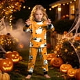 thumbnail image 3 of Enyan Girls Pajamas Halloween Pumpkin/Ghost Sleepwear Set Long Sleeve Kid Loungewear Pjs 2-Piece Set Kids Pajamas Girls(7-8 Years), 3 of 7