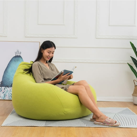 FANNYC Bean Bag Sofa Chairs Cover Unfilled Classic Lazy Lounger Bean Bag Storage Chairs Couch Sofa Cover Ultra Soft Furniture For Adults Kids Home Indoor /Outdoor,27.6"x31.5"
