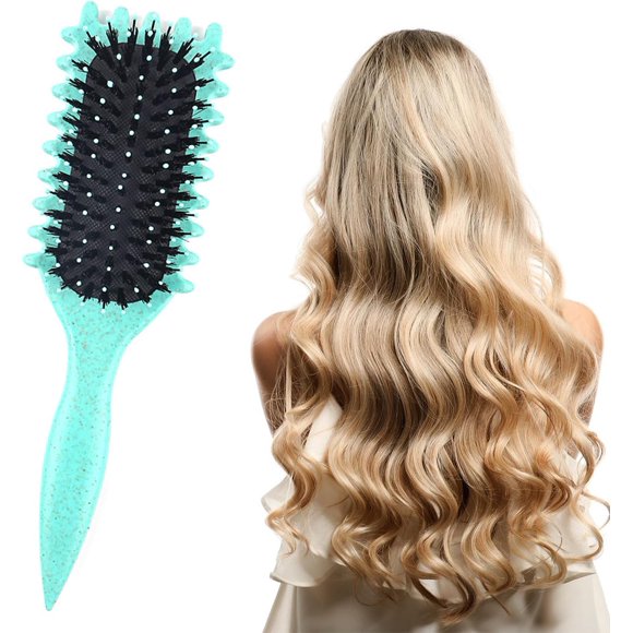 ERDS-Curl Defining Brush- Curly Hair Brush for Curly Hair,Shaping and Defining Curls for Women Men Less Pulling and Curl Separation,Green,1 Pcs