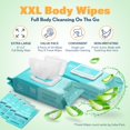 thumbnail image 2 of Body Wipes for Adults - XL Wet Wipes 8" x 12" (400 count) | Rinse Free Bathing Wipes - Wash Cloths for incontinence, Disposable Washcloths with Aloe Vera and Vitamin E - Camping, Elderly, Ba, 2 of 6