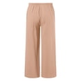 thumbnail image 5 of Posijego Teens Girls Wide Leg Pants Drawstring High Waisted Cotton Linen Pants Summer Beach Vacation Palazzo Pants with Pockets, 5 of 9