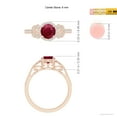 thumbnail image 5 of ANGARA Natural Aeon 1 ct Ruby Halo Leaf & Vine Engagement Ring with Milgrain in 14K Rose Gold for Women (Size-6mm) | July Birthstone, Anniversary, Jewelry Gift for Women | Natural Ruby Ring, 5 of 10
