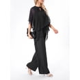thumbnail image 6 of Caoirhny Women's 2 Piece Casual Outfits Half Sleeve Irregular Tops Solid Color Pants Sets Streetwear, 6 of 8