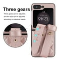 thumbnail image 3 of ELEHOLD Case for Samsung Galaxy Z Flip 5, Luxury Soft PU Leather Rugged Case with Wrist Strap, Ultra Thin Protection Cover for Samsung Galaxy Z Flip 5,Rosegold, 3 of 8