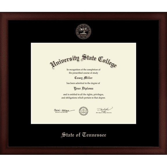 State of Tennessee Official State Seal Document Frame, Document Size 11" x 8.5"