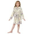thumbnail image 6 of FORMRS Niños Bathrobe Unisex Hooded Robe Soft Plush Pajamas Sleepwear, Size 10-12T, Purple Floral Rabbit, 6 of 7
