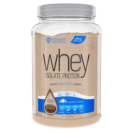 Integrated Supplements Whey Isolate Protein Powder, Chocolate, 20g Protein, 1.8lb, 28.6oz