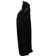 thumbnail image 1 of Adult Halloween Hooded Black Cloak Wizard Vampire Witch Robe Gothic Cape, 1 of 8