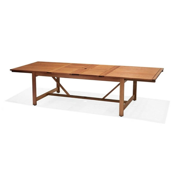 Mesa Leyland de Comedor Extensible Midtown Concept Madera para Exterior Marron Claro
