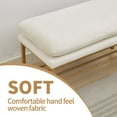 thumbnail image 4 of End of Bed Bench with Shelf Linen Upholstered Storage Shoe Bench Modern Bedroom Bench with Metal Legs for Living Room Entryway Dining Room Beige, 4 of 7