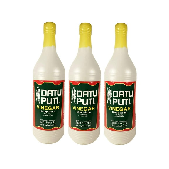 Datu Puti Cane Vinegar Pack of 3 Bottles (1 Liter Ea.