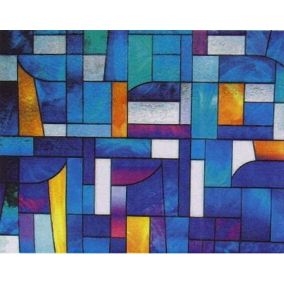Abstract Stained Glass Privacy Window Film 36" Wide x 25 ft. Roll