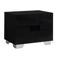 thumbnail image 3 of 72" X 85"  X 43" 4pc California King Modern Black High Gloss  Bedroom Set, 3 of 5