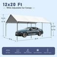 thumbnail image 5 of Summit Living 12 x 20 ft Portable Carport with Adjustable Height from 9.1 to 9.8 ft, Heavy Duty Car Canopy Storage Shelter, 8 Legs, White, 5 of 9