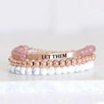 thumbnail image 6 of Let Them Bead Lettering Bracelet, Self Worth Motivational Stainless Steel Engraving Tube Bracelets Inspirational Chain Crystal Energy Friendship Bracelet Jewelry for Women, 6 of 6