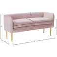 thumbnail image 3 of Meridian Furniture Audrey Pink Velvet Bench, 3 of 6