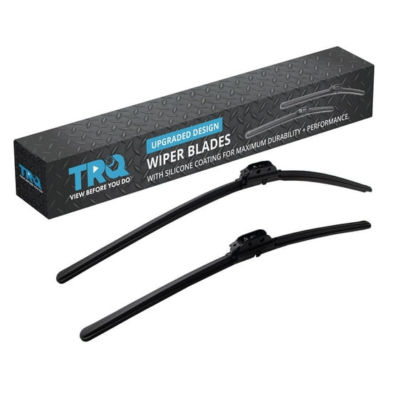 TRQ Silicone Coated Water Repellent Wiper Blades, 18in and 24in Automotive Windshield Wipers (Set of 2)