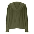 thumbnail image 6 of Women's Shrugs Cardigan Long Sleeve Lightweight Thin Casual Tops Solid Color Loose Cover Up Outwear with Pockets Army Green S, 6 of 8