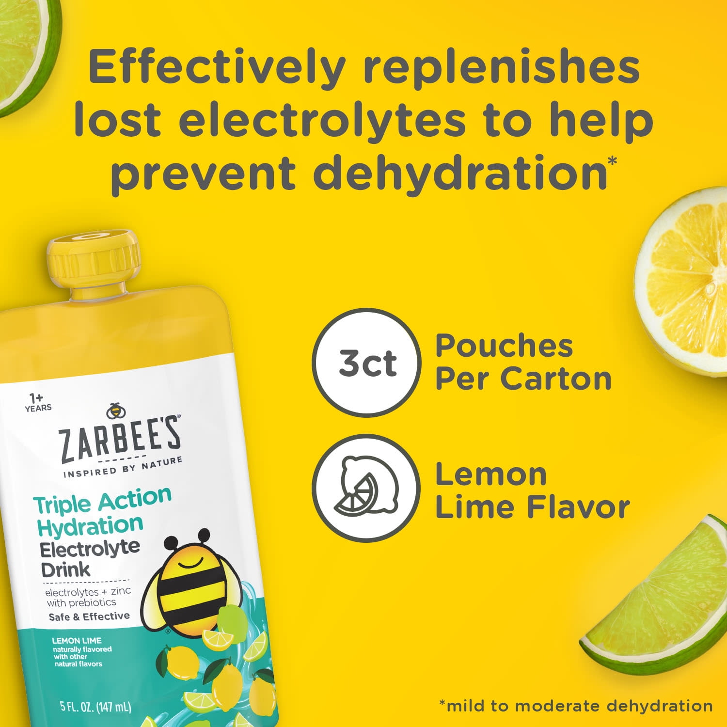 (8 pack) Zarbee's Kids Triple Action Hydration Electrolyte Drink, 3 x 5 fl. oz