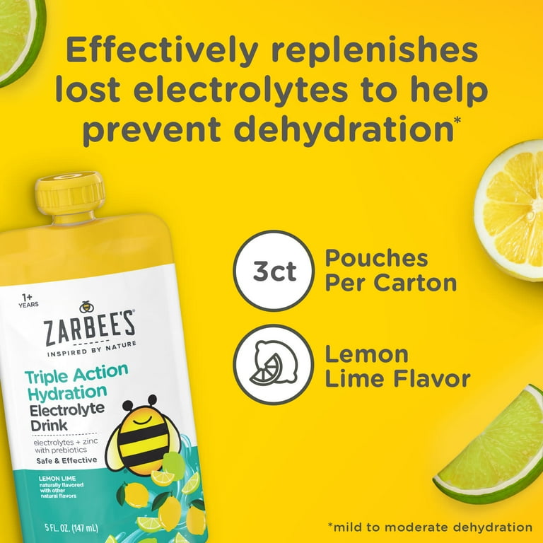 Zarbee's Kids Triple Action Hydration Electrolyte Drink, 3 x 5 fl