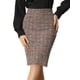 thumbnail image 1 of Falda de tweed a cuadros para mujer, cintura alta, dividida, informal, para oficina, faldas cruzadas borgoña XL, 1 of 6