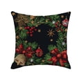 thumbnail image 2 of Gumesh Natural Linen Christmas Pillow Cover with Embroidery-Style Print, Nordic Holiday Sofa Decor with Hidden Zipper, Machine Washable Cushion Case for Living Room, 2 of 6