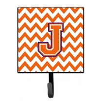 Letter J Chevron Orange and Regalia Leash or Key Holder
