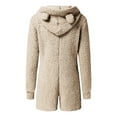 thumbnail image 3 of Mchoice Onesie Pajamas for Women Cartoon Bear Onesise Sleepwear Cute Fuzzy Warm Sherpa Fleece Hooded Romper Short Jumpsuit Playsuit One Piece Pajamas, 3 of 5