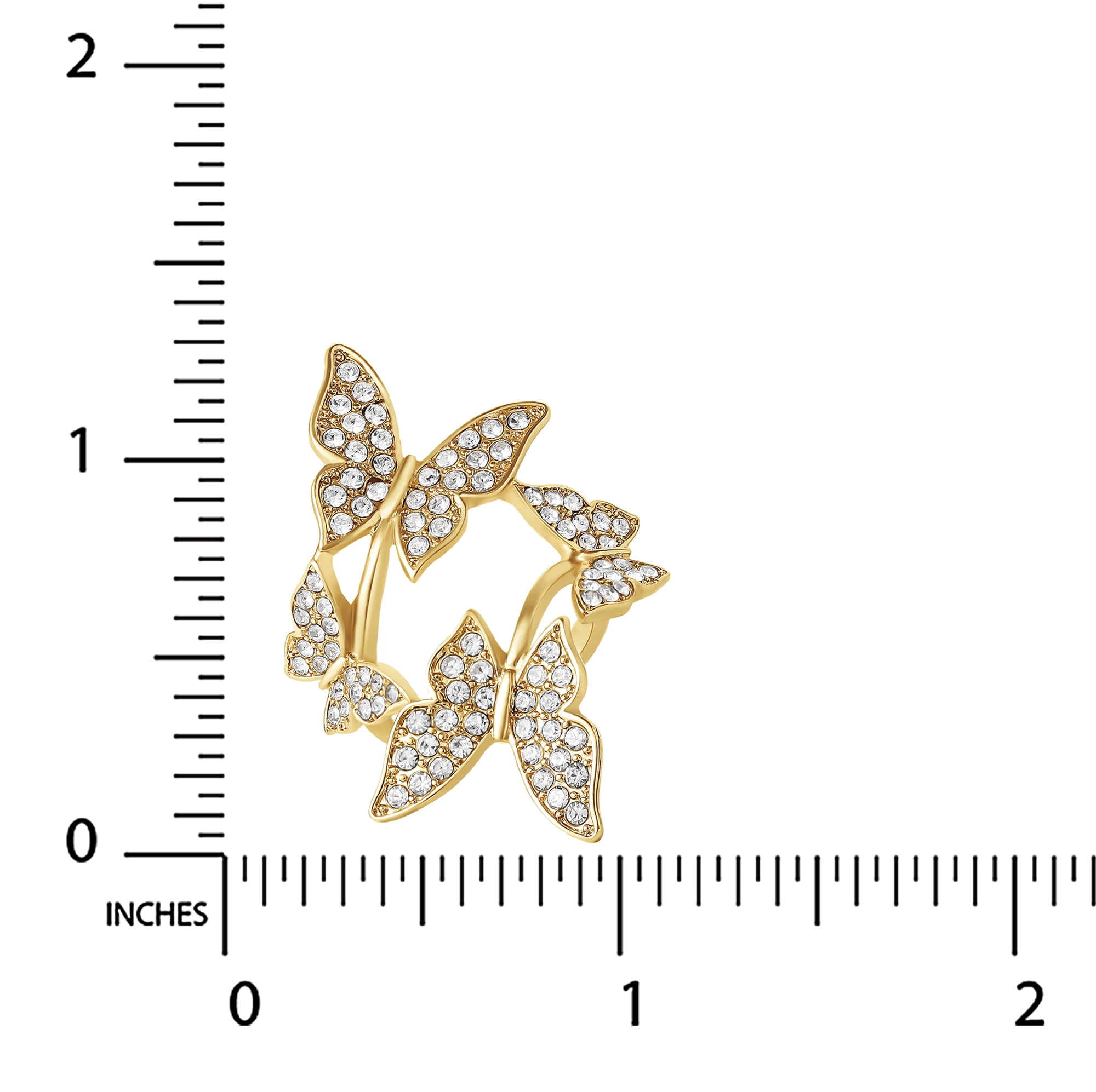 Jessica Simpson Women's Rhinestone Butterfly Ring