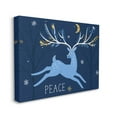 thumbnail image 3 of Peace Jumping Deer Snowflakes Holiday Graphic Art Gallery Wrapped Canvas Print Wall Art, 3 of 7
