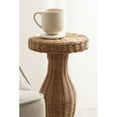 thumbnail image 4 of Kate and Laurel Sula Modern Woven Rattan Round Drink Table, 10 x 10 x 22, Natural Rattan, Boho Sculptural Circle Mini Table for Use as Indoor Plant Stand or Living Room Accent Table, 4 of 11