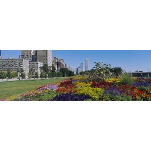 Flowers in a garden Welcome Garden Grant Park Michigan Avenue Roosevelt Road Chicago Cook County Illinois USA Canvas Art - Panoramic Images (36 x 12)