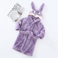 thumbnail image 2 of Gibobby Toddler Boys Girls Kids Hooded Bathrobe,Soft Flannel Loungewear Robe with Adjustable Tie,Cartoon Print,for Toddlers to Kids 18 Month 2T 3T 4T 5T 6T Little Kids Pajamas,Purple,Size 10-12T, 2 of 5