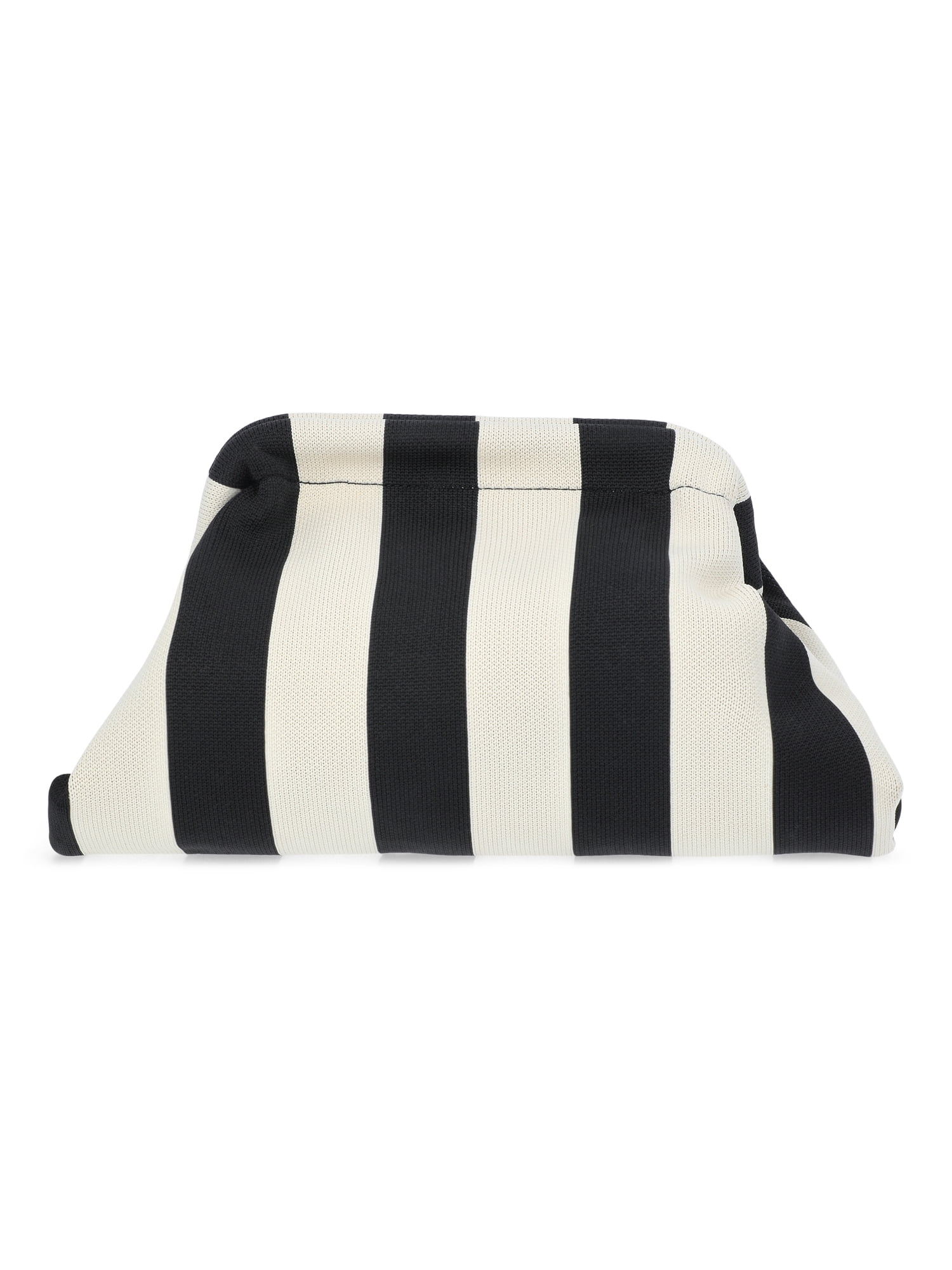 Free Assembly Women's Knit Clutch Handbag, Black/Khaki