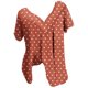 thumbnail image 3 of Qucoqpe - Blusa de talla grande para mujer, estilo informal, con estampado de lunares, cuello en V, manga corta, fruncida, para verano, en liquidación, 3 of 5