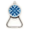thumbnail image 1 of Marruecos flor decorativa Azul ilustracion Acero inoxidable Metal cerveza tapa sacacorchos, 1 of 3