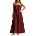 thumbnail image 2 of Asgosdo Summer Cami Dresses for Women Sleeveless Spaghetti Strap Solid Color Loose Fit Comfy Soft Lounge Dress, 2 of 5