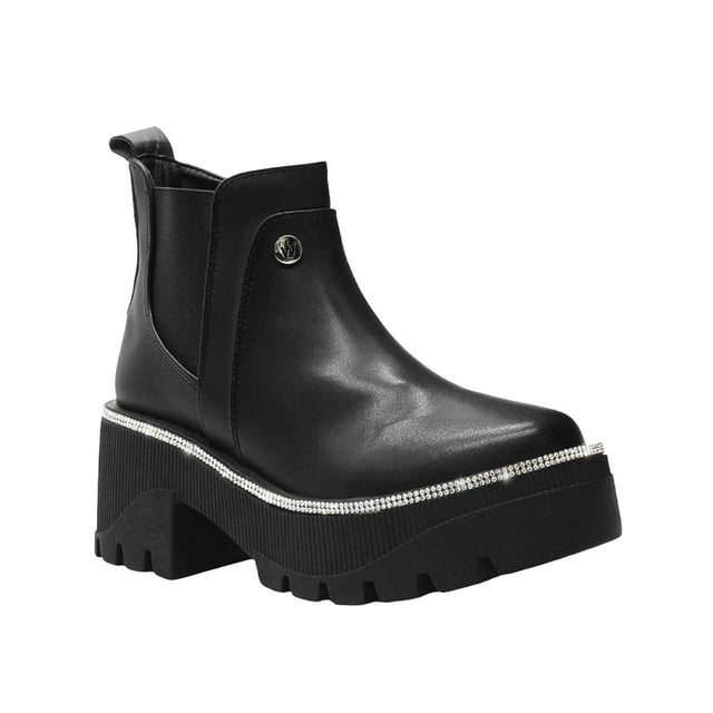 Botín Mujer Elegante Greenlove® Tacon Ancho Color Negro negro 26
